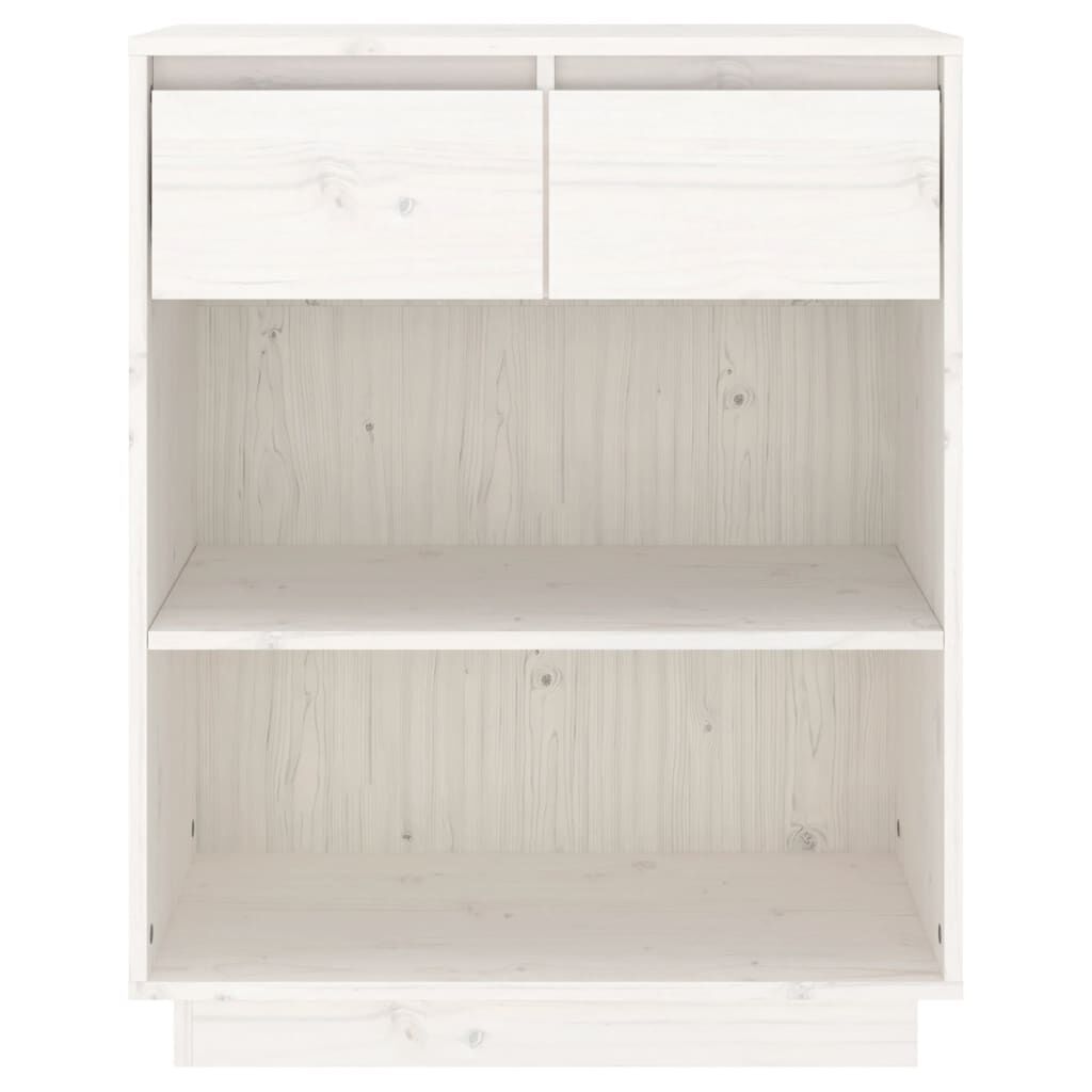 vidaXL Ντουλάπι Κονσόλα Λευκό 60 x 34 x 75 εκ. από Μασίφ Ξύλο Πεύκου