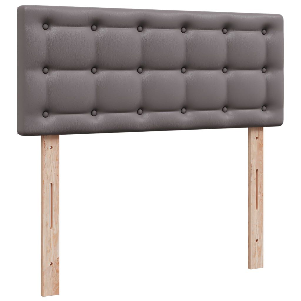 vidaXL Κρεβάτι Boxspring με Στρώμα Γκρι 120x200εκ. από Συνθετικό Δέρμα