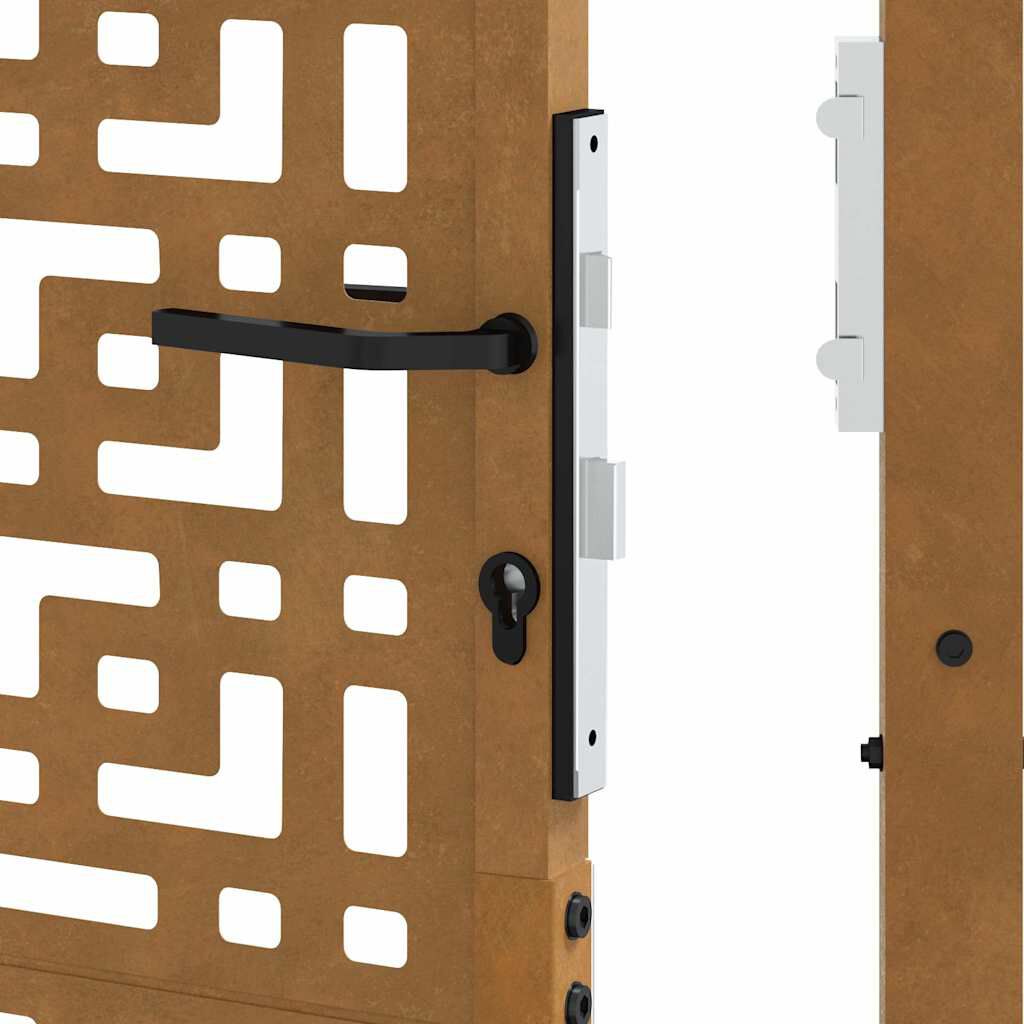 vidaXL Πύλη κήπου 105x130 cm Σταυρός σχεδιασμού από διαβρωμένο χάλυβα