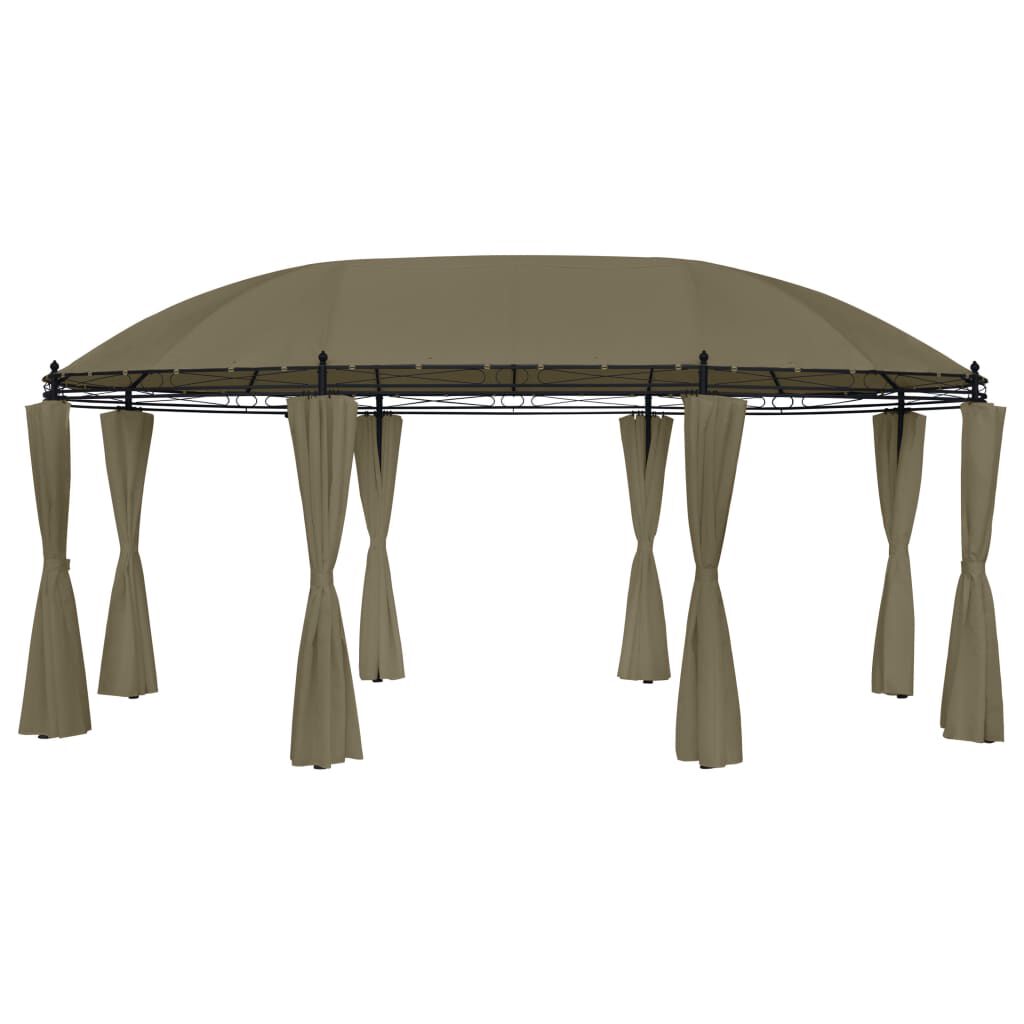 vidaXL Κιόσκι με Κουρτίνες Taupe 520 x 349 x 255 εκ. 180 γρ./μ²