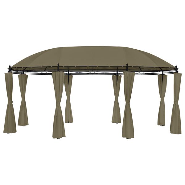 vidaXL Κιόσκι με Κουρτίνες Taupe 520 x 349 x 255 εκ. 180 γρ./μ²