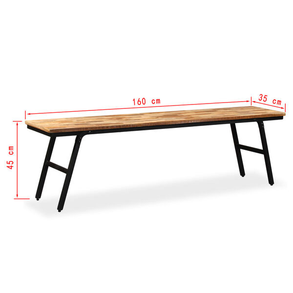 vidaXL Πάγκος 160 x 35 x 45 εκ. από Ανακυκλωμένο Ξύλο Teak και Ατσάλι
