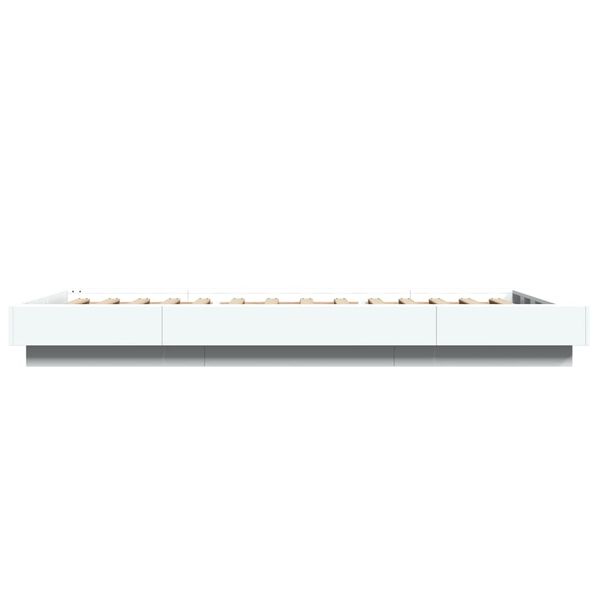 vidaXL Πλαίσιο Κρεβατιού με LED Λευκό 90 x 190 εκ. από Επεξ. Ξύλο