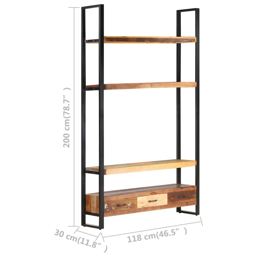 vidaXL Ραφιέρα 118 x 30 x 200 εκ. από Μασίφ Ανακυκλωμένο Ξύλο