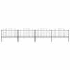 vidaXL Φράχτης Κήπου με Κορυφή Δόρυ Μαύρος Ατσάλινος 714,5 x 150 εκ.