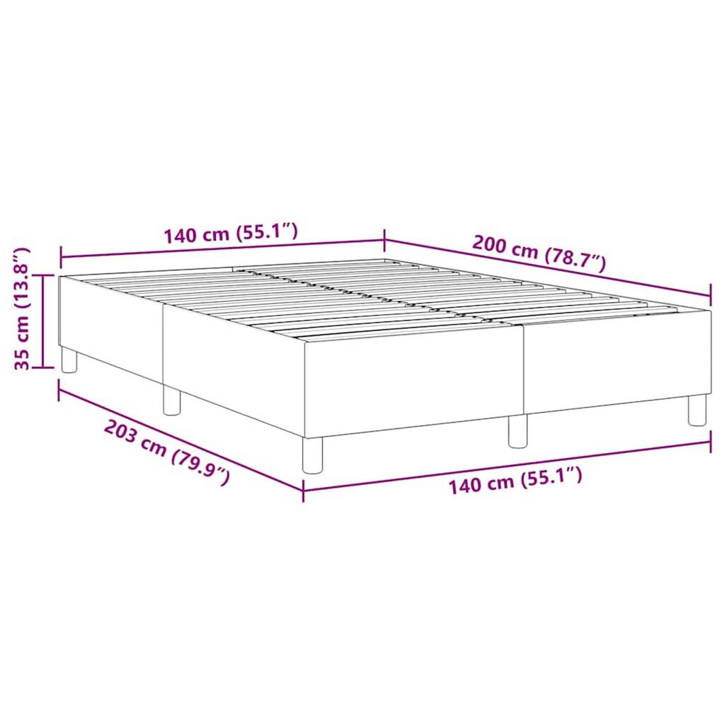 vidaXL Κρεβάτι με ελατήρια Ανοιχτό γκρι 140 x 200 cm Βελούδο