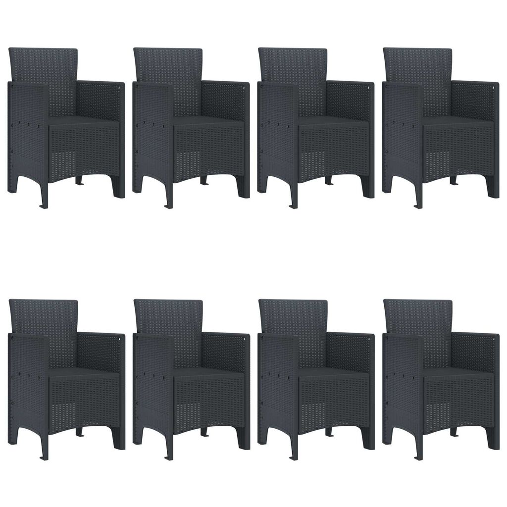 vidaXL Σετ Τραπεζαρίας Κήπου 7 pcs Ανοιχτό γκρι Large Πλαστικό