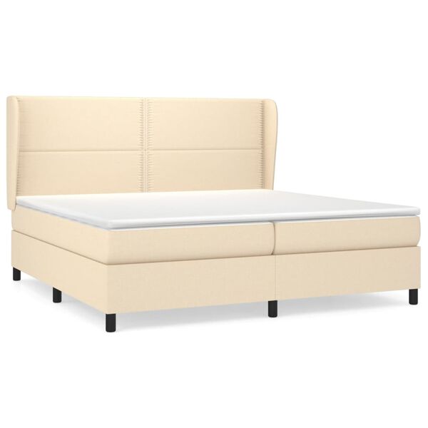 vidaXL &Kappa;&rho;&epsilon;&beta;ά&tau;&iota; Boxspring &mu;&epsilon; &Sigma;&tau;&rho;ώ&mu;&alpha; &Kappa;&rho;&epsilon;&mu; 200x200 &epsilon;&kappa;. &Upsilon;&phi;&alpha;&sigma;&mu;ά&tau;&iota;&nu;&omicron;