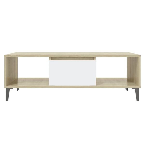 vidaXL Τραπεζάκι Σαλονιού Λευκό/Sonoma Δρυς 103,5x60x35εκ. Επεξ. Ξύλο