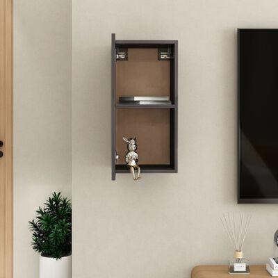 vidaXL Έπιπλο Τηλεόρασης Γυαλιστερό Γκρι 30,5 x 30 x 60εκ. Μοριοσανίδα
