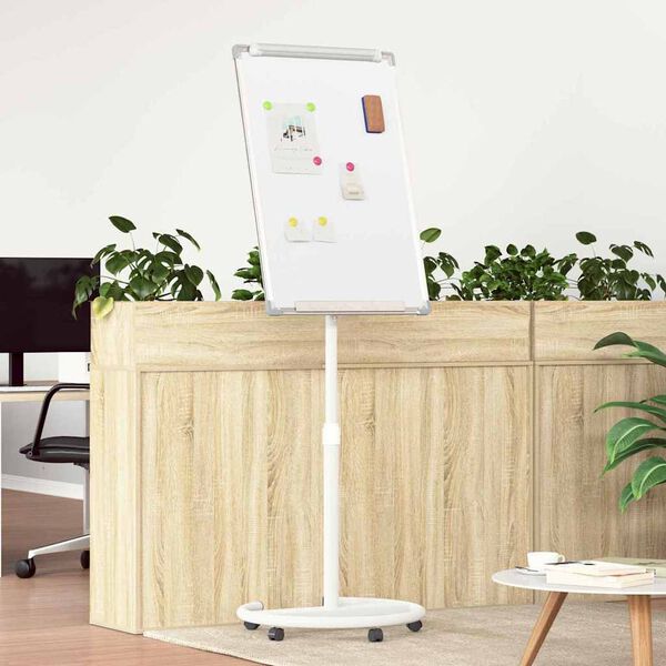 vidaXL Μαγνητικός λευκός πίνακας Λευκό και γκρι 62 x 62 x 195 εκ. EPS