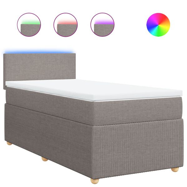 vidaXL &Kappa;&rho;&epsilon;&beta;ά&tau;&iota; Boxspring &mu;&epsilon; &Sigma;&tau;&rho;ώ&mu;&alpha; Taupe 90x190 &epsilon;&kappa;.&Upsilon;&phi;&alpha;&sigma;&mu;ά&tau;&iota;&nu;&omicron;