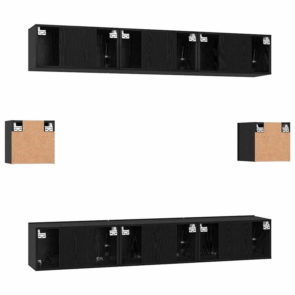 vidaXL Σετ επίπλου τηλεόρασης 8 pcs Μαύρη δρυς 60 x 30 x 30 cm