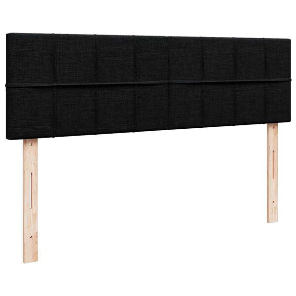 vidaXL Οθωμανικό κρεβάτι με στρώμα Μαύρο 140x200cm Ύφασμα