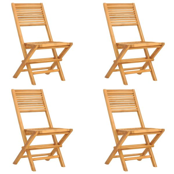 vidaXL Καρέκλες Κήπου Πτυσσόμενες 4 τεμ. 47x62x90 εκ. Μασίφ Ξύλο Teak