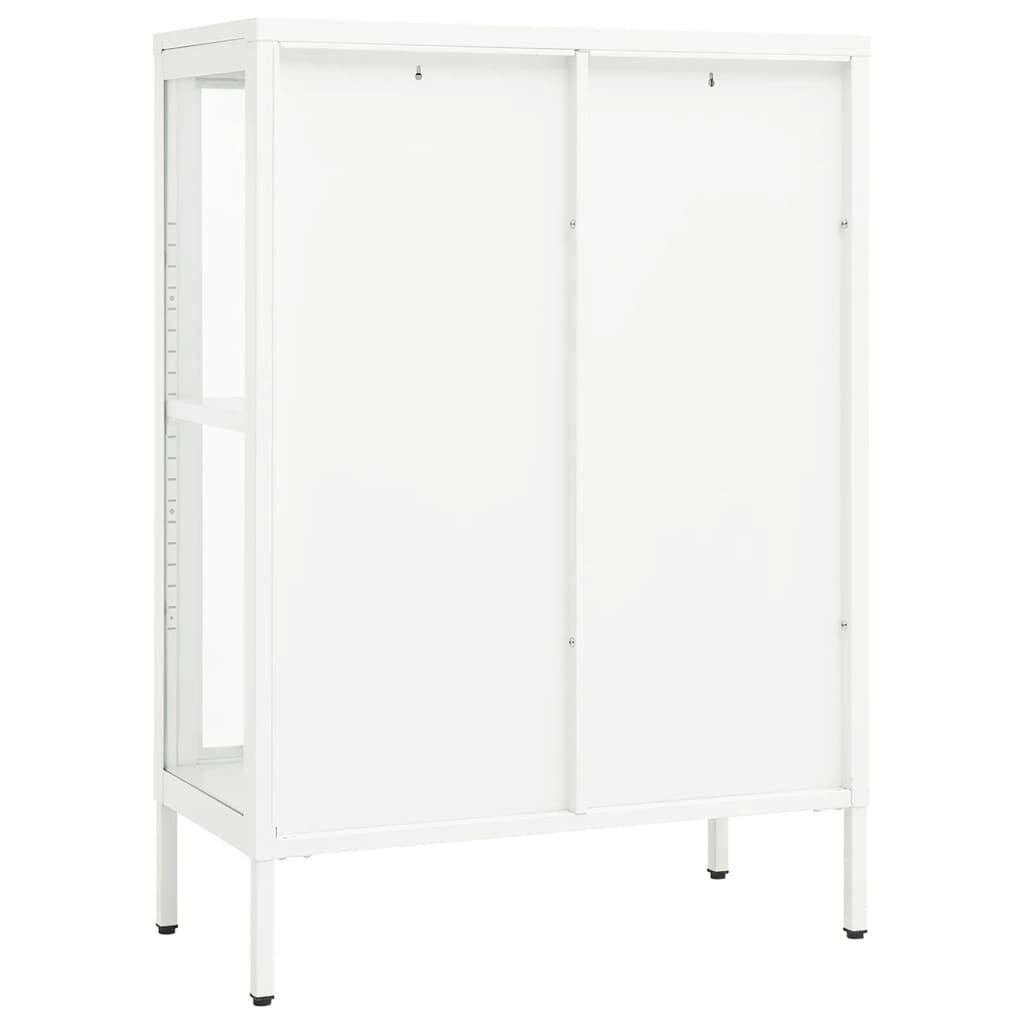 vidaXL Μπουφές Λευκός 75 x 35 x 105 εκ. από Ατσάλι και Γυαλί