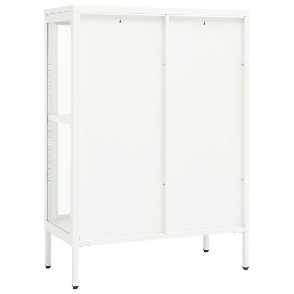 vidaXL Μπουφές Λευκός 75 x 35 x 105 εκ. από Ατσάλι και Γυαλί