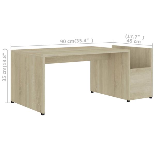 vidaXL Τραπεζάκι Σαλονιού Sonoma Δρυς 90x45x35 εκ. από Επεξ. Ξύλο