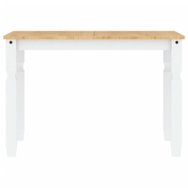 vidaXL Τραπεζαρία Corona Λευκό 112 x 60 x 75 εκ. από Μασίφ Ξύλο Πεύκου