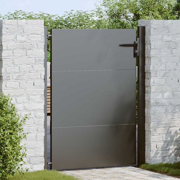 vidaXL Πύλη Κήπου Μαύρο 105 x 150 cm Ατσάλι με Επικάλυψη Πούδρας