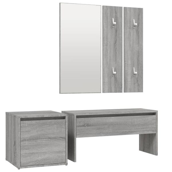 vidaXL Σετ Επίπλων Διαδρόμου Γκρι Sonoma Επεξεργασμένο Ξύλο