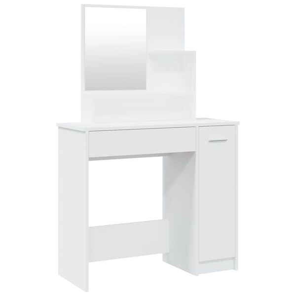 vidaXL Μπουντουάρ με Καθρέφτη Λευκό 86,5 x 35 x 136 εκ.