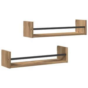 vidaXL &Rho;ά&phi;&iota; &Tau;&omicron;ί&chi;&omicron;&upsilon; &Epsilon;&pi;&iota;&tau;&omicron;ί&chi;&iota;&omicron; 2 pcs Artisan Oak 60 x 16 x 14 cm