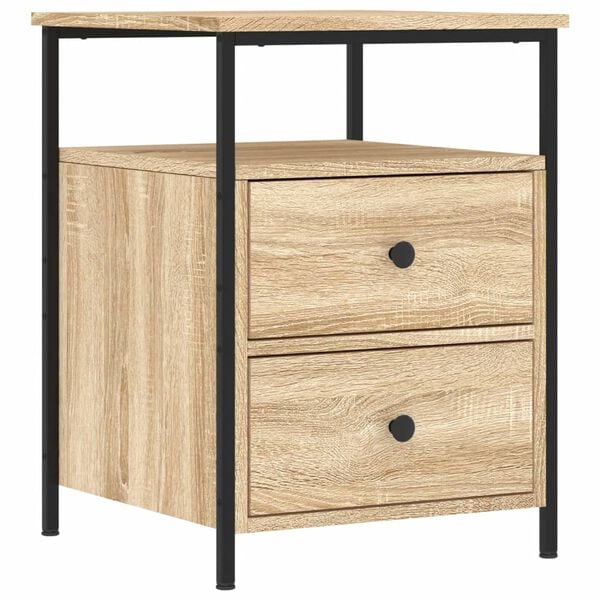 vidaXL Κομοδίνα 2 τεμ. Sonoma Δρυς 44x45x60 εκ. από Επεξεργασμένο Ξύλο