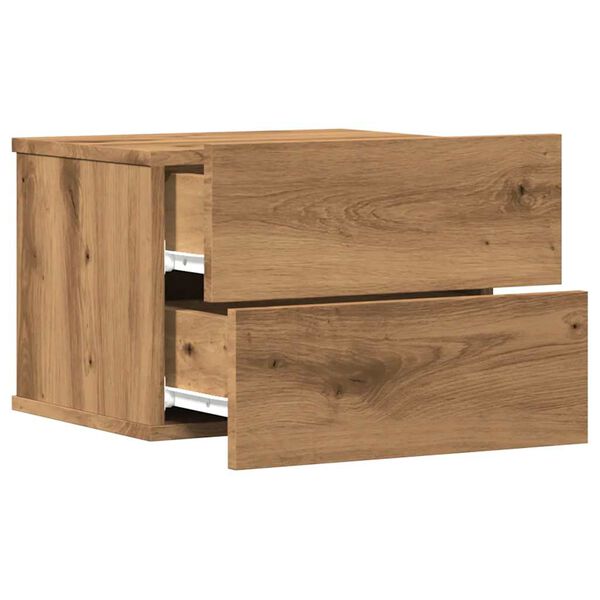 vidaXL Κομοδίνο Επιτοίχιο Αρτισιανή Δρυς 40x32x30 εκ