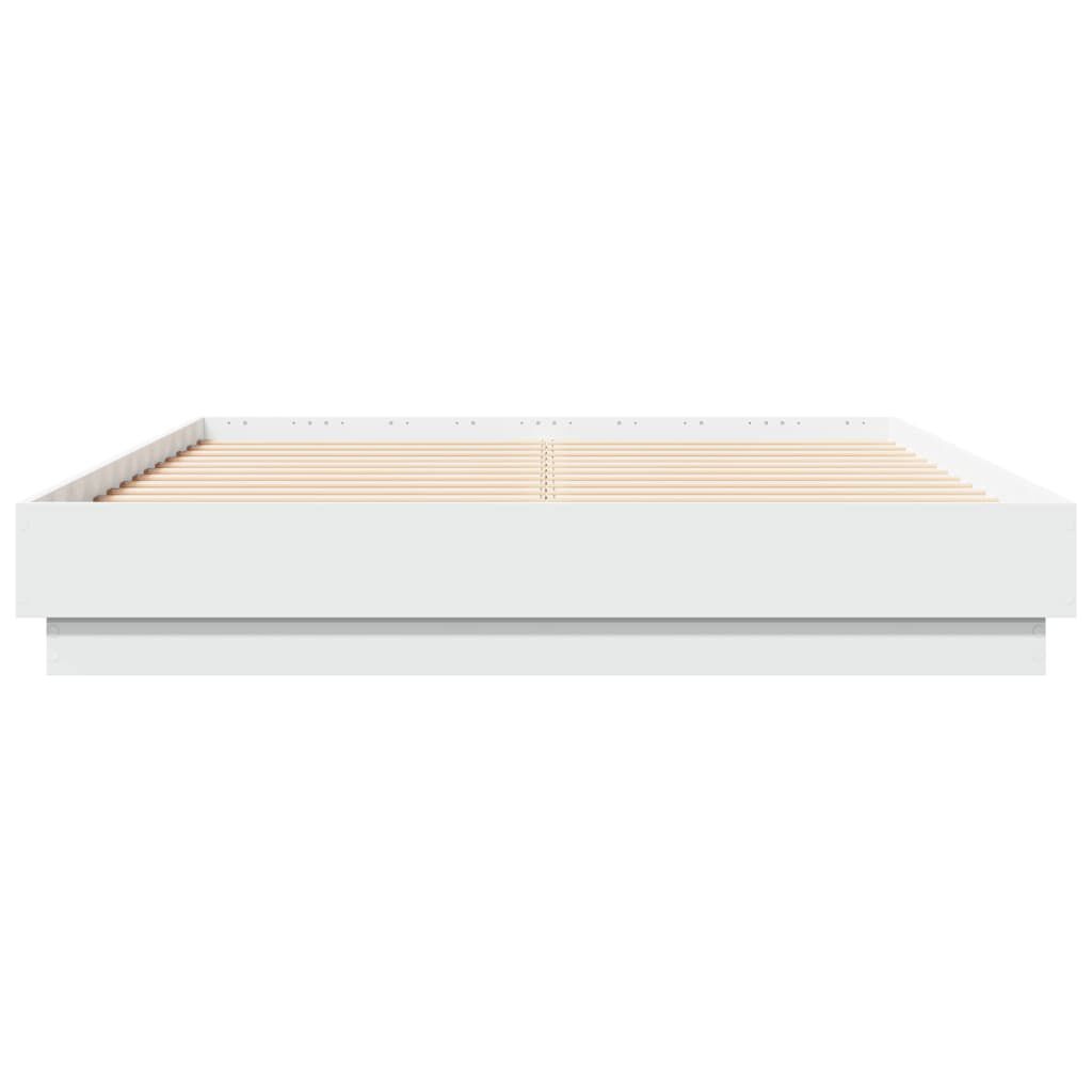 vidaXL Πλαίσιο Κρεβατιού με LED Λευκό 120x190 εκ.