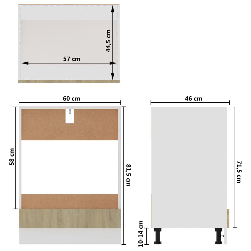 vidaXL Ντουλάπι για Φούρνο Lyon Sonoma Δρυς 60x46x81,5 εκ. Επεξ. Ξύλο