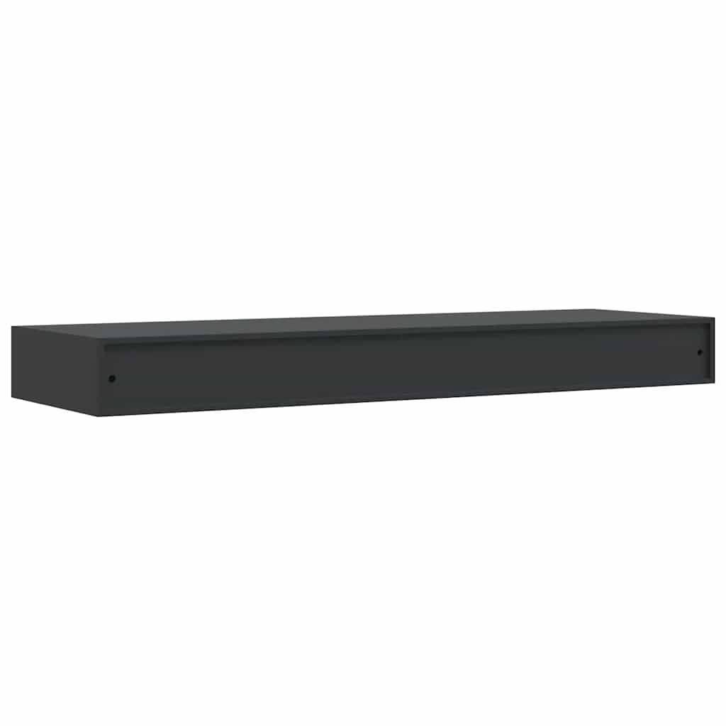 vidaXL Ράφι Τοίχου με Συρτάρι Μαύρο 80 x 25 x 8 εκ. MDF