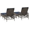 vidaXL Ξαπλώστρα 2-πρόσωπο 2 pcs Γκρι 35 x 35 x 32 εκ. συνθετικό ρατάν