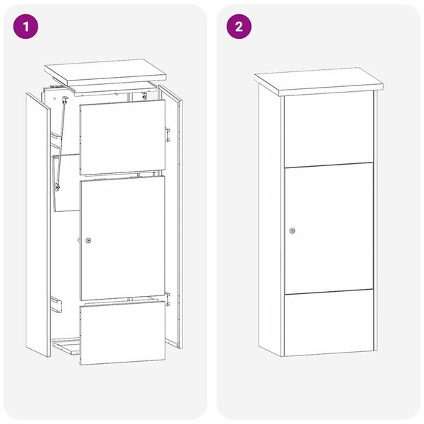 vidaXL Θυρίδα Πακέτων Λαδί 44.5 x 29 x 110.5 εκ Ατσάλι