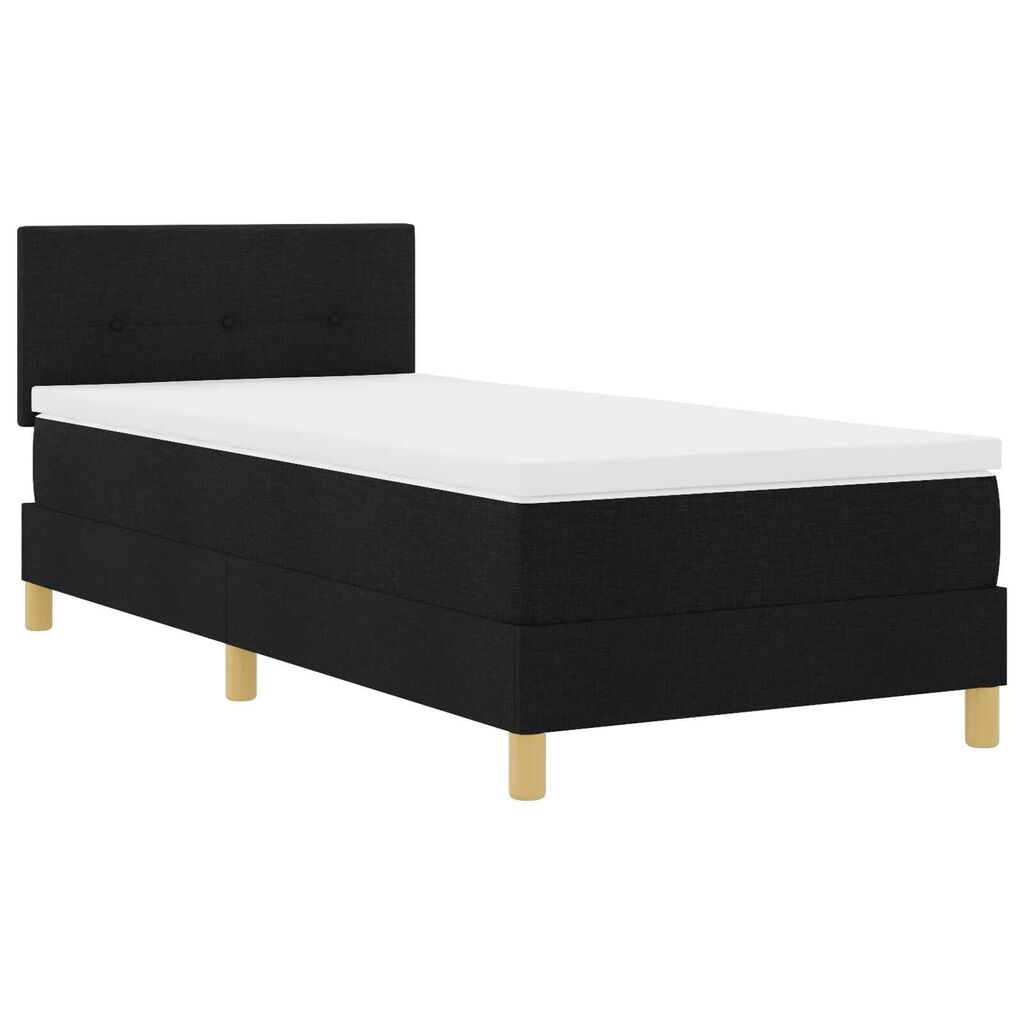 vidaXL Κρεβάτι με ελατήρια με στρώμα Μαύρο 90 x 190 cm ύφασμα