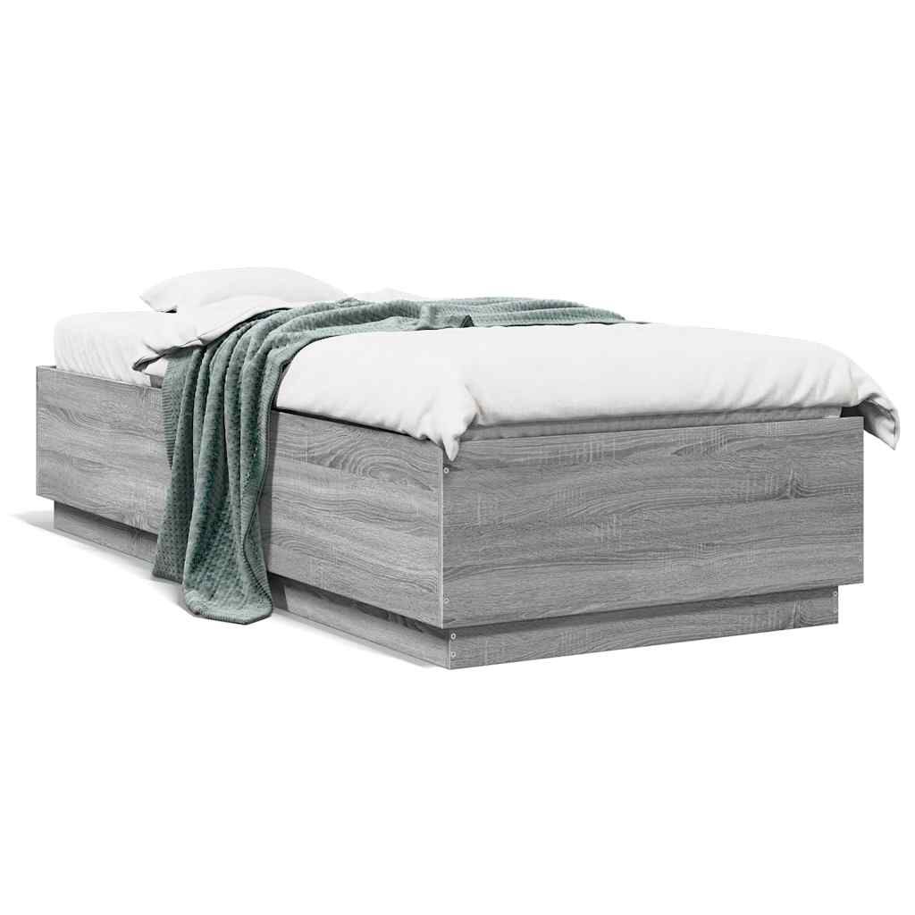 vidaXL Πλαίσιο Κρεβατιού Γκρι Sonoma 100x200 εκ. Επεξεργασμένο Ξύλο