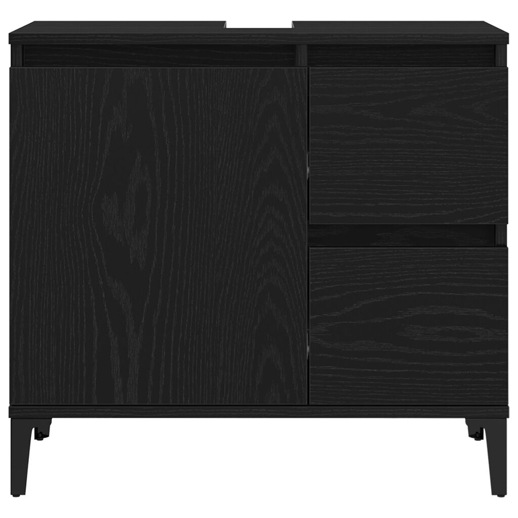vidaXL Ντουλάπι Νιπτήρα Μαύρη Δρυς 65x33x60 εκ. Ξύλο Επεξεργασμένο