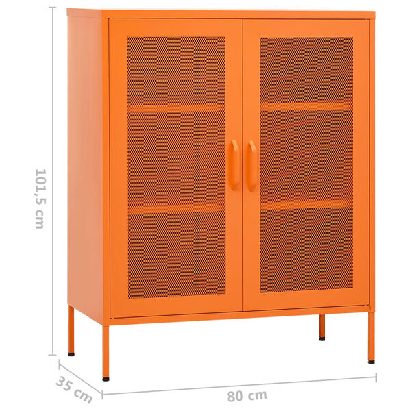vidaXL Ντουλάπι Αποθήκευσης Πορτοκαλί 80 x 35 x 101,5 εκ. Ατσάλινο