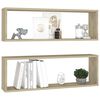 vidaXL Ράφια Κύβοι Τοίχου 2 τεμ. Sonoma Δρυς 80x15x26,5εκ. Επεξ. Ξύλο