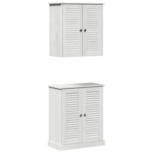 vidaXL Σετ Επίπλων Μπάνιου με ράφι 2 pcs Καφέ 67.5 x 34 x 80 εκ.