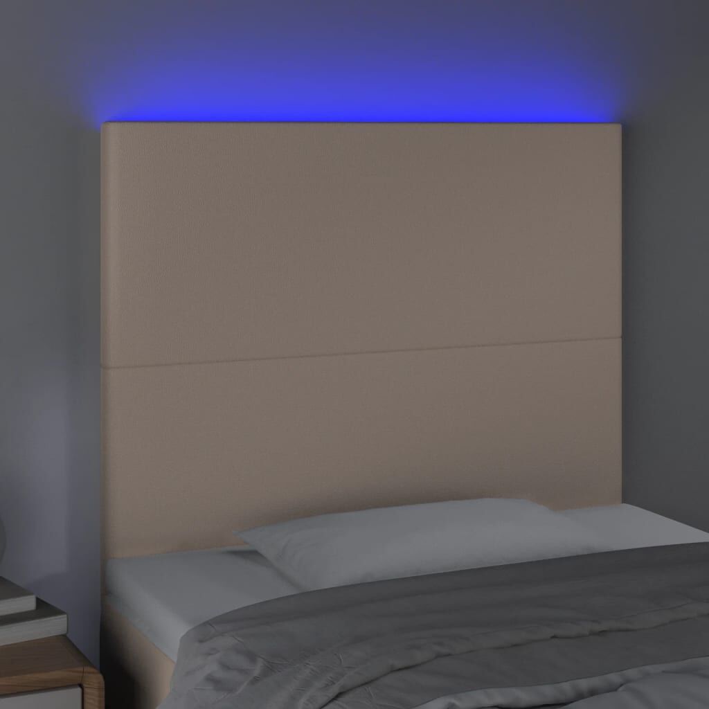 vidaXL Κεφαλάρι Κρεβατιού LED Καπουτσίνο 100x5x118/128 εκ
