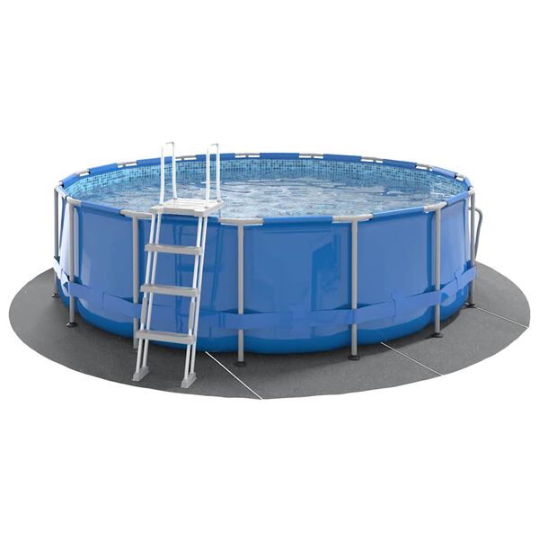 vidaXL Υπόστρωμα Πισίνας Ανοιχτό Γκρι Ø428 εκ. Πολυεστερικό Γεωύφασμα