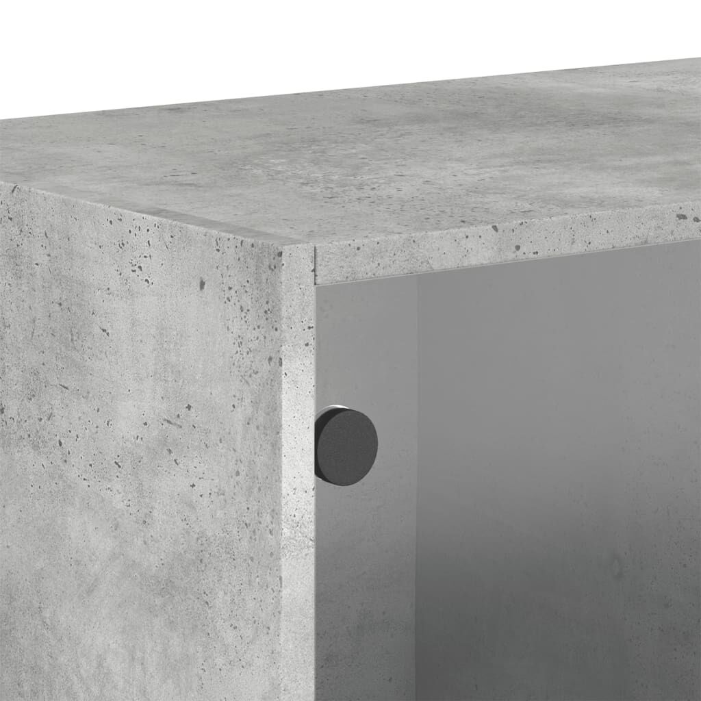 vidaXL Κομοδίνα 2 τεμ. Γκρι Σκυρ. 68,5x37x35 εκ. με Γυάλινες Πόρτες