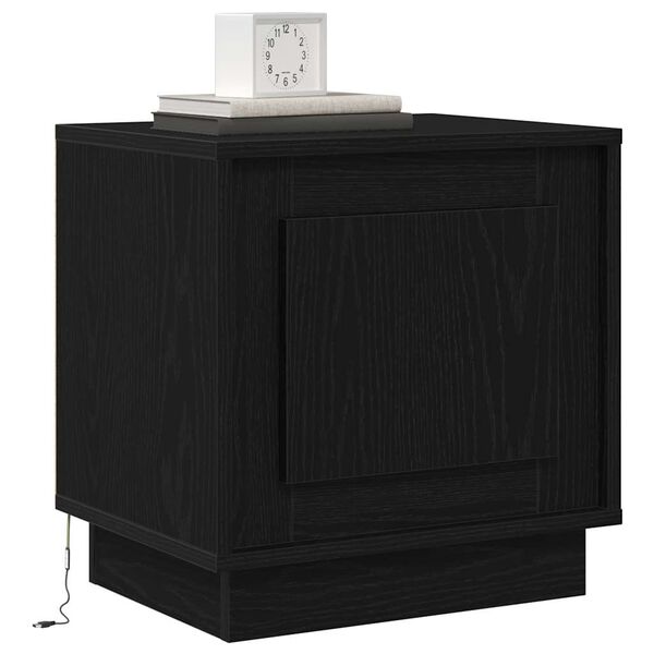 vidaXL Κομοδίνο με Μαύρο 44 x 34.5 x 45 εκ Επεξεργασμένο ξύλο