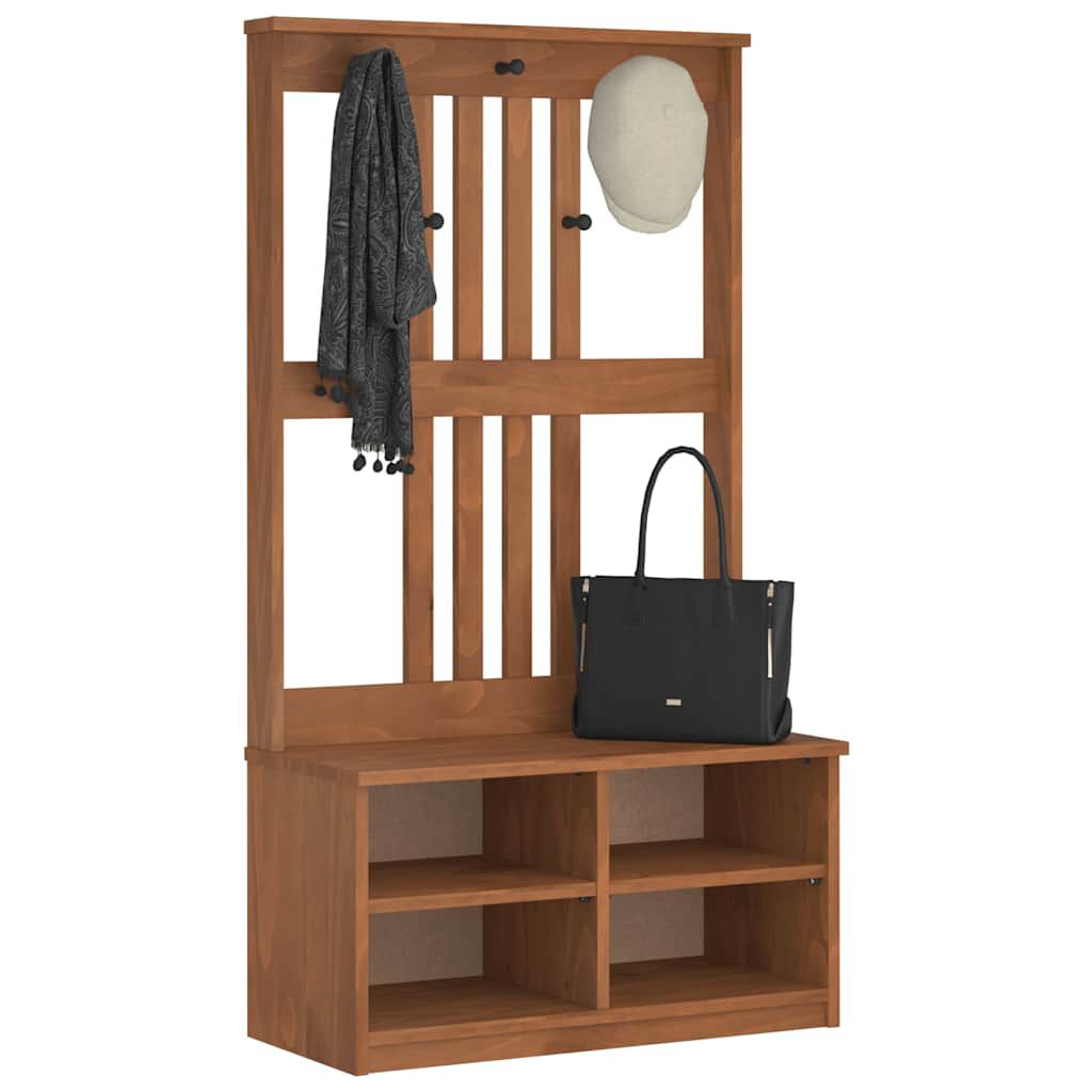 vidaXL Δέντρο χωλ "SANDNES" 87x40x159,5 εκ. Πεύκο μασίφ ξύλο