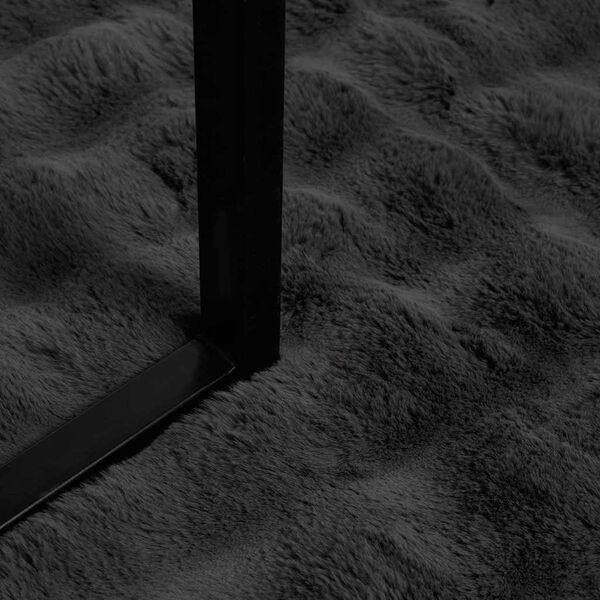 vidaXL Ψεύτικη κουβέρτα από κουνέλι 4 pcs Σκούρο Γκρι 240 x 270 εκ.