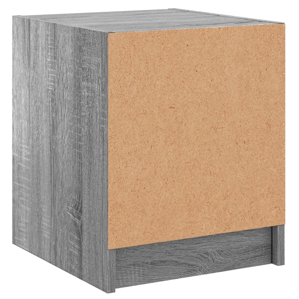 vidaXL Κομοδίνο Γκρι Sonoma 35x37x42 εκ. με Γυάλινη Πόρτα