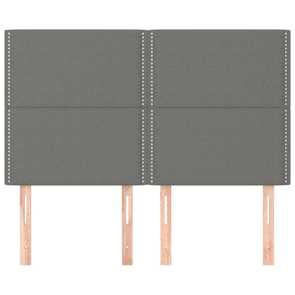 vidaXL Κεφαλάρια Κρεβατιού 4 τεμ. Σκ. Γκρι 72x5x78/88 εκ. Υφασμάτινα
