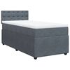 vidaXL Κρεβάτι Boxspring με Στρώμα Σκούρο Γκρι 90x190 εκ. Βελούδινο