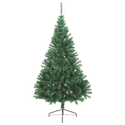 vidaXL Χριστουγεννιάτικο Δέντρο Τεχν Μισό & Βάση Πράσινη 180 εκ. PVC